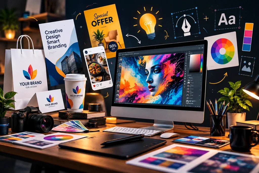 Creative graphic design services for businesses by DigiDost