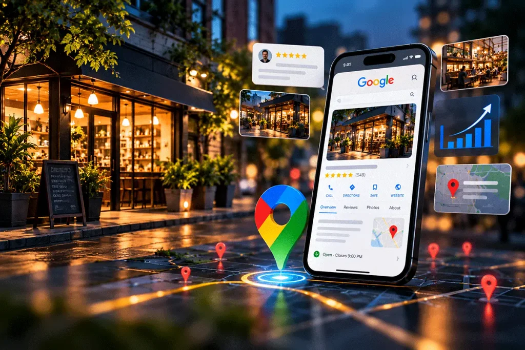 Google Business Profile helping a local business improve visibility in Google Search and Maps