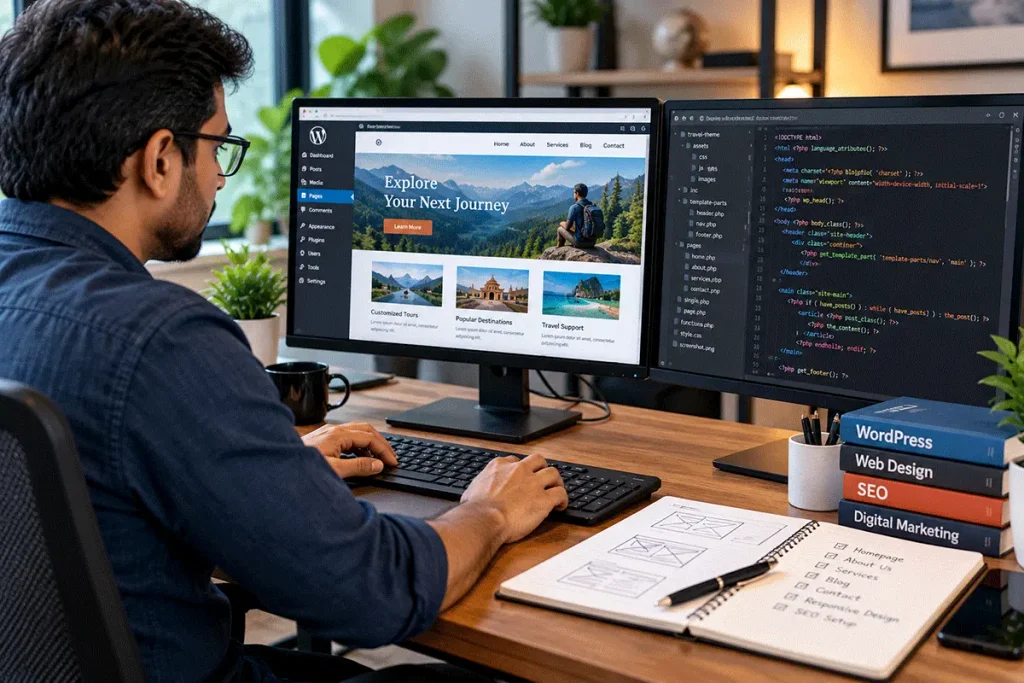 Indian web developer working on WordPress and custom website development